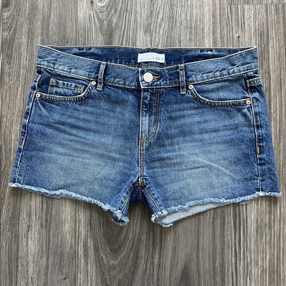 LOFT Pants - Ann Taylor Loft Blue Denim Cut Off Jean Shorts Size 4 W27 Low Rise